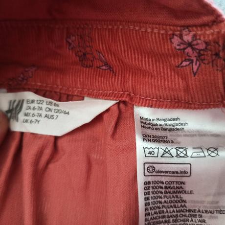 Menčestrové šaty, h&m,122