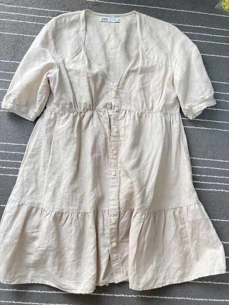 Šaty s prímesou ľanu, zara,m