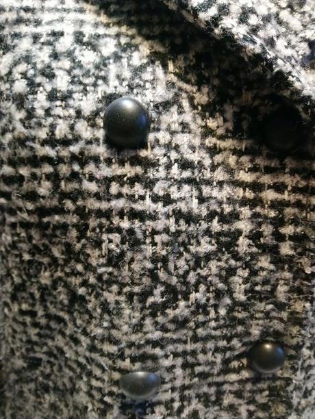 Čierno bielosivý acrylovo vlnený kabát orsay 36/38, orsay,38