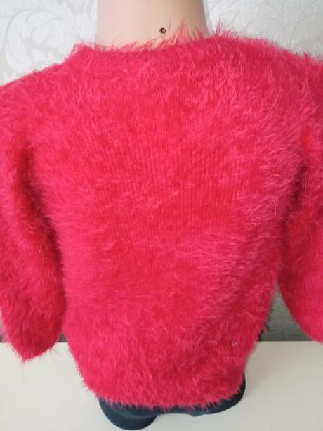 Dievčenský huňatý sveter so sobom (98), 98