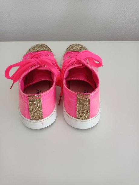 Cyklamenovoruzove platenky- tenisky neonkove, 38