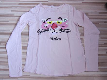 Tričko ružový panther, h&m,158