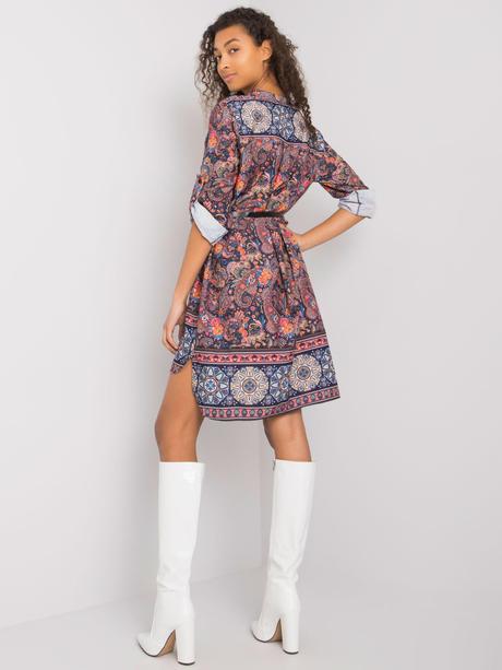 Vzorované šaty s opaskom moara 03, 