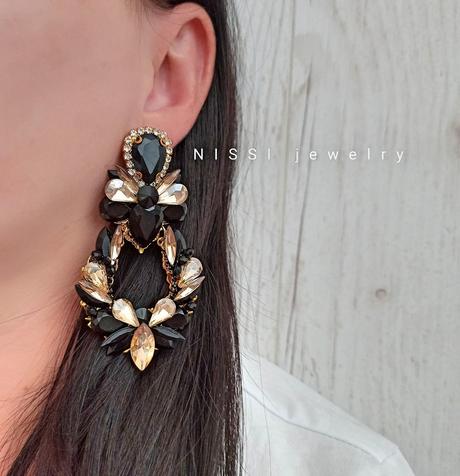 Čierno - zlaté náušnice, 