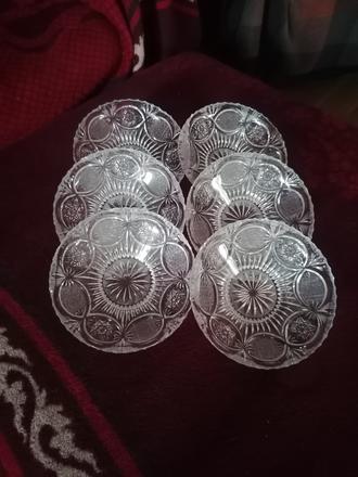 Krištáľové 6ks tanieriky,