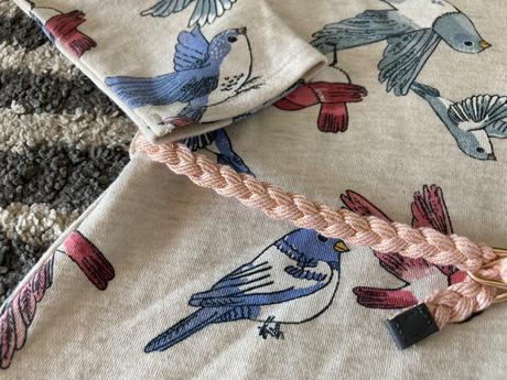 Vtáčikové mikinové šaty 122/128, h&m,122