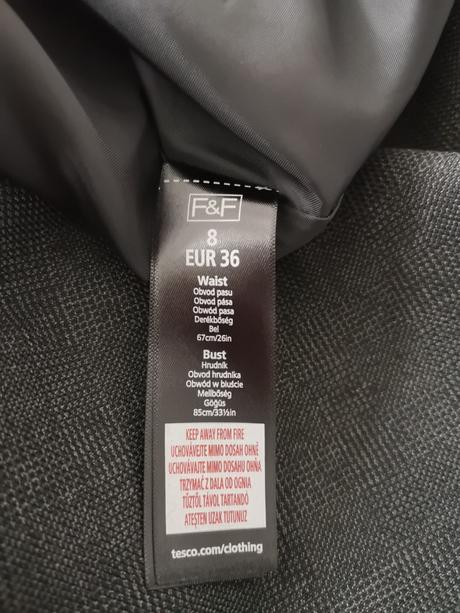F&f tmavo sivé business šaty, f&f,s