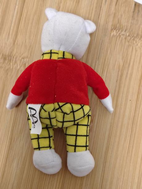 Vintage plyšový rupert bear, mcdonald's 2001, 15cm, 