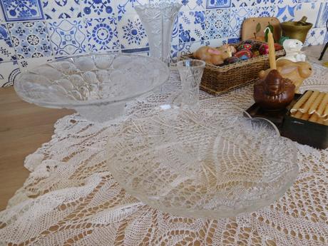 Brúsené sklo, misa váza vázička, 