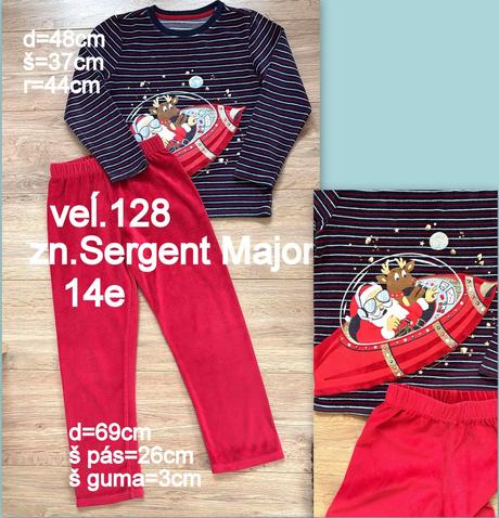 Vianočné chlapčenské pyžamo veĺ.128, zn.sergent ma, sergent major,128