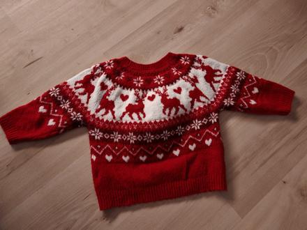 Teplucky vianočný zimný pulóver 92-104, 