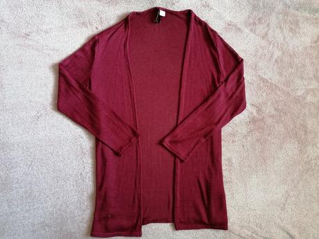 Dámsky burgundy kardigán, h&m,m