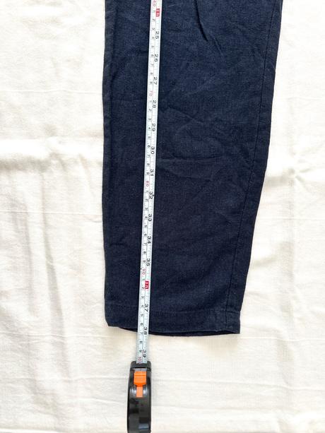 Ľanové nohavice v námorníckej farbe, 36