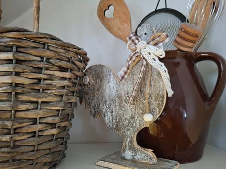 2ks drevene dekoracie sliepka a zajacik, 