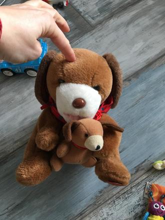 Plyšový psík so šteniatkom na baterky , 