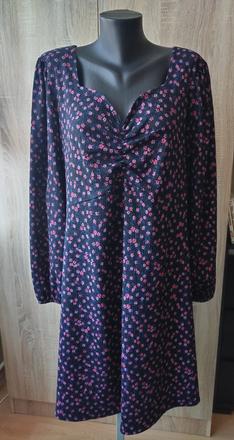 Kvetované šaty bodyflirt s dlhým rukávom, bonprix,48