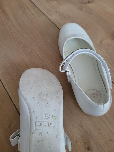 Biele lakované dievčenské topánky 33, nelli blu,33
