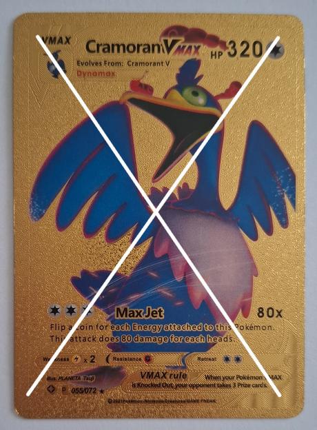 Pokémon karty zlaté plastové, 