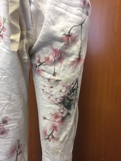 Tepláková súprava s kvetmi, mix materiálov, vhodná, 