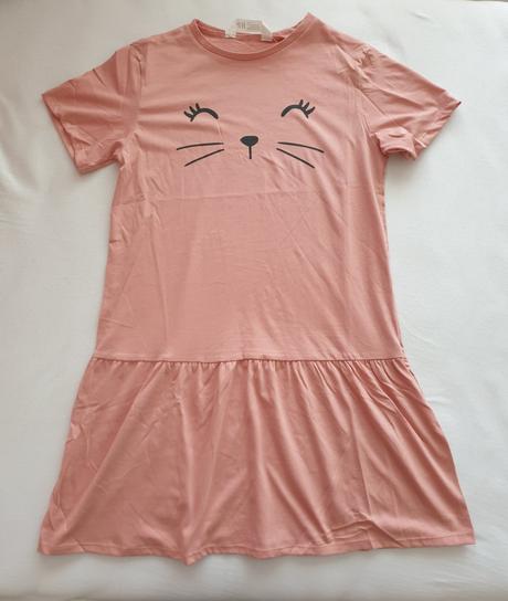 Dievčenské šaty mačička, h&m,134 / 140