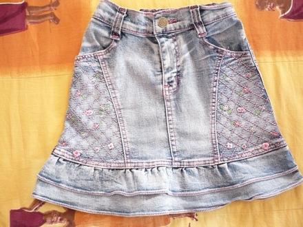 Riflová suknička, 128