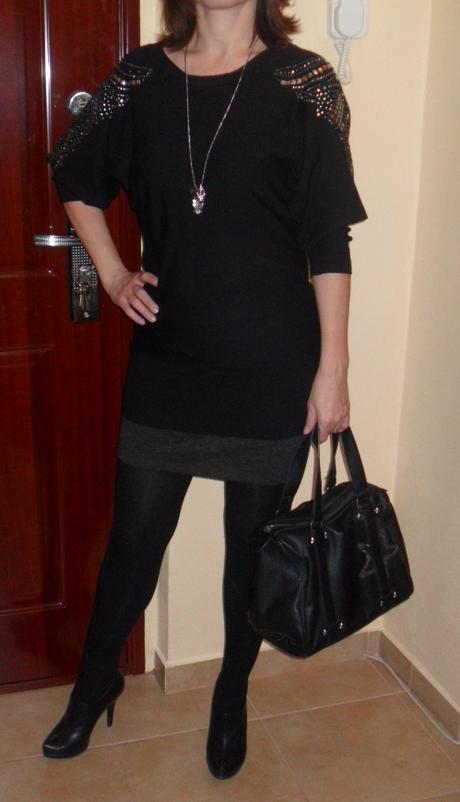 Pletené šaty a sukňa, s