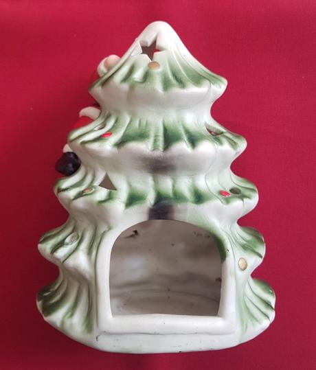Santa a vianocny stromcek - porcelanovy svietnik, 