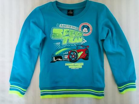 Detská tyrkysová mikina speed team, n-feel, 116 cm, 116