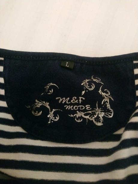 Dámsky pásikavý modro biely top, m&f mode, l, l
