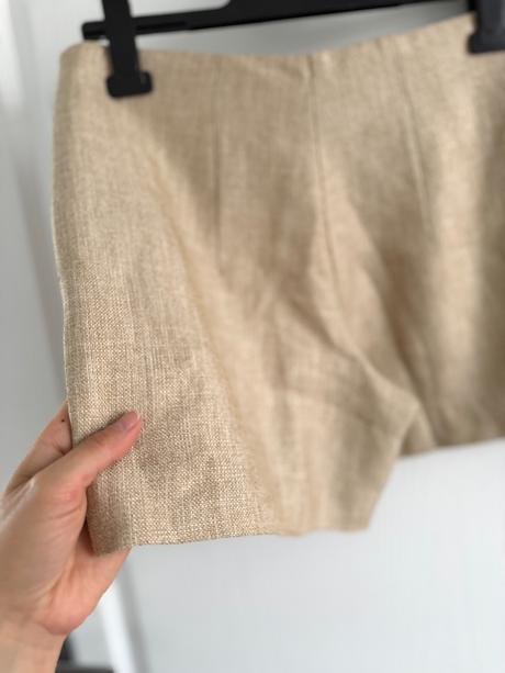 Elegantné béžové šortky s vysokým pásom, l