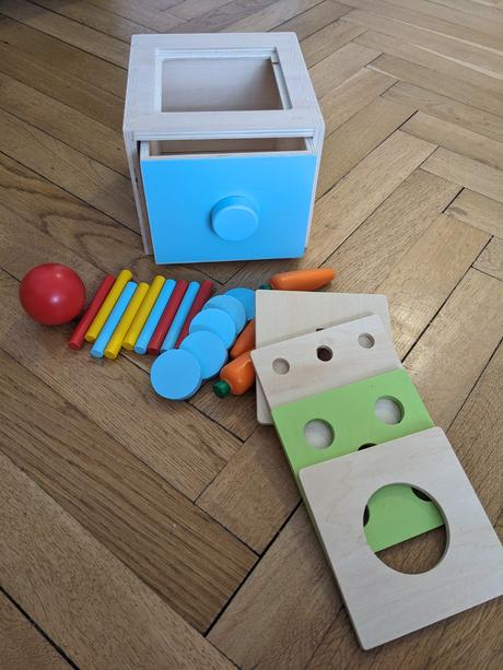 Montessori edukačný box 4v1,