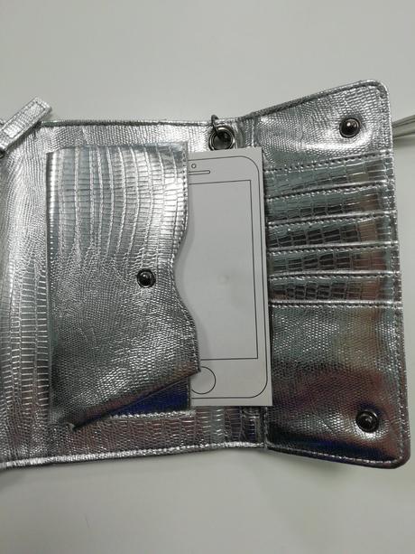 Strieborná peňaženka kabelka ovs aj na mobil,