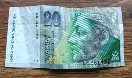 Stará bankovka 20 slovenských korún, 