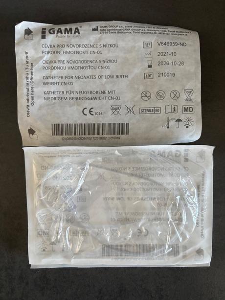 Cievky pre novorodencov, gama