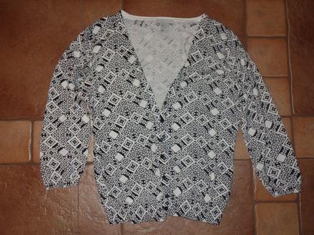 Bielo cerny svetrik, h&m,m