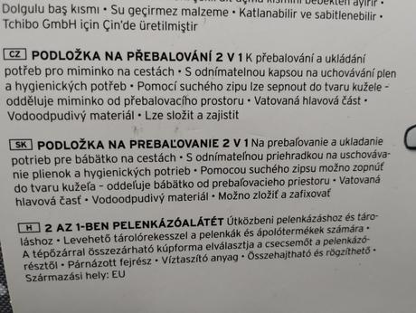 Prebalovacia podlozka tchibo, 