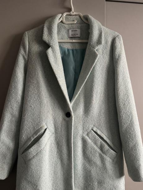 Prechodný kabátik mentolovej farby, bershka,s