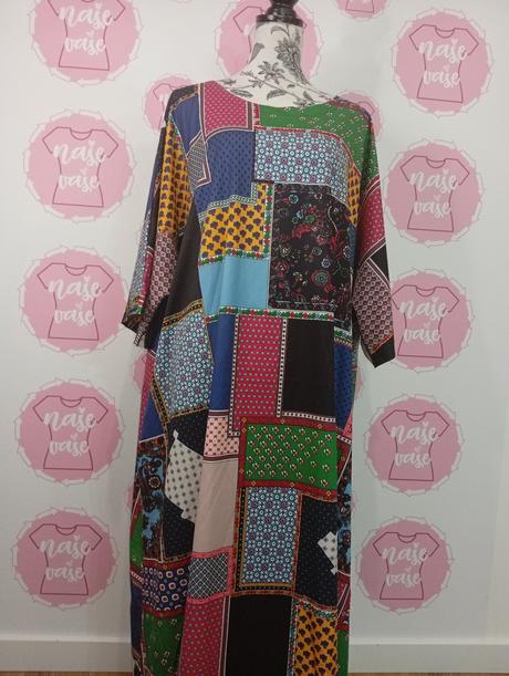 Maxi vzorované šaty s vreckami, xxxl