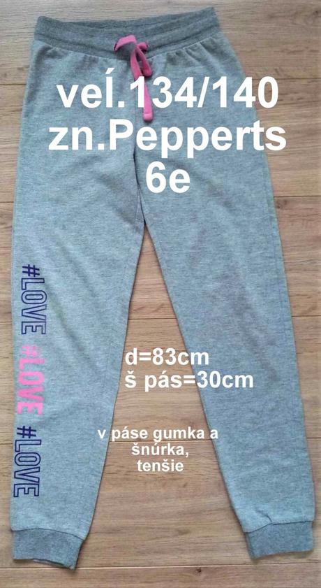 Teplákové nohavice veĺ. 134/140, zn.pepperts, pepperts,134