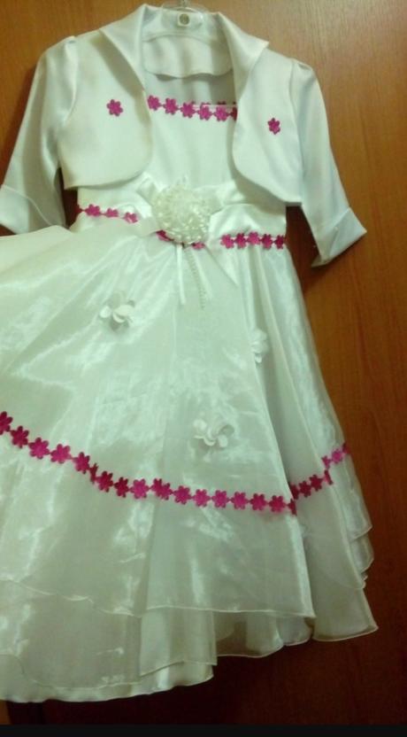 Slávnostné šaty na svadbu + bolerko grátis 116-122, 116