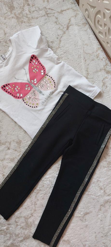 Elegantné leginky so štrasom, zara,104