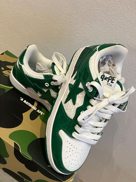 Tenisky bathing ape tmavozeleno biele, 42