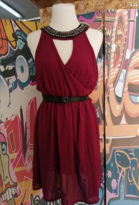 Bordové spoločenské šaty, xl