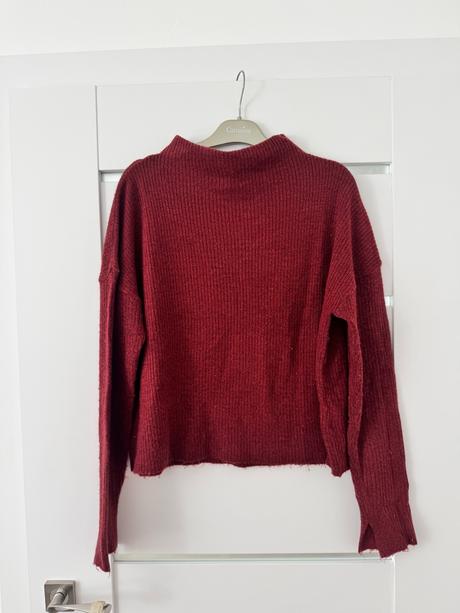 Bordovy svetrik so stojačikom, amisu,s