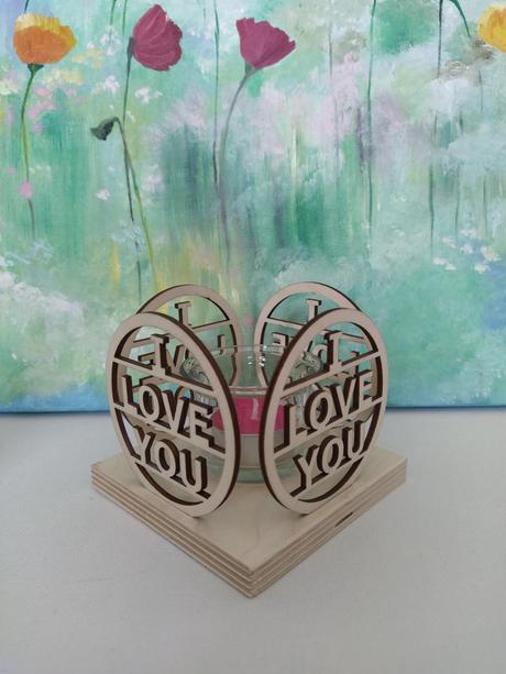 Drevený svietnik  /  i love you, 