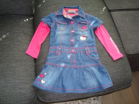 Riflové šaty hello kitty, sanrio,98