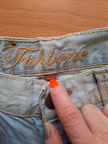 Dámske rifľové šortky, fishbone,xs