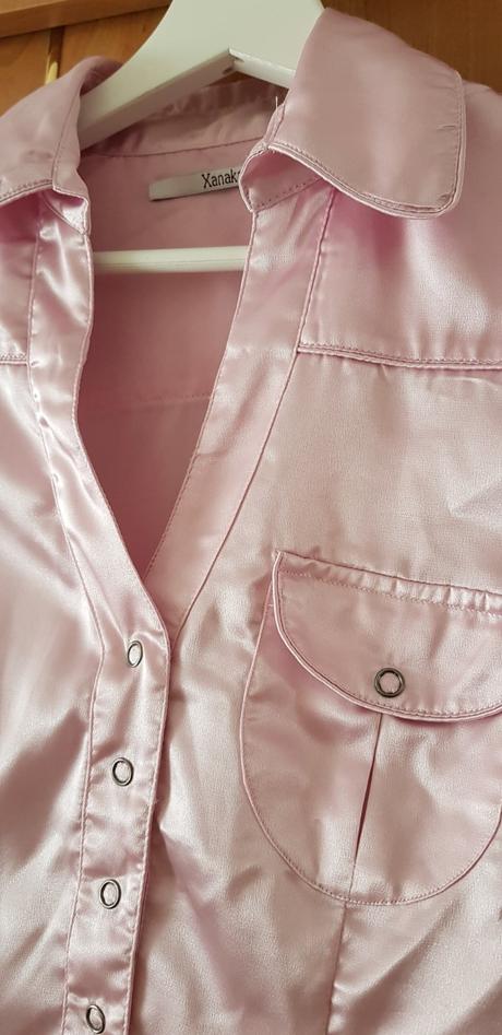 Saténová blúzka ružová, s