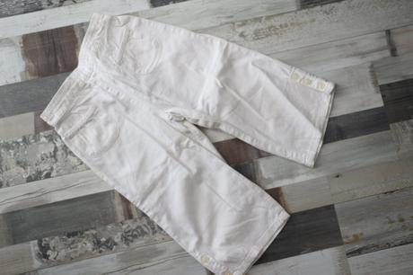 Biele plátené 3/4 nohavice, next,110