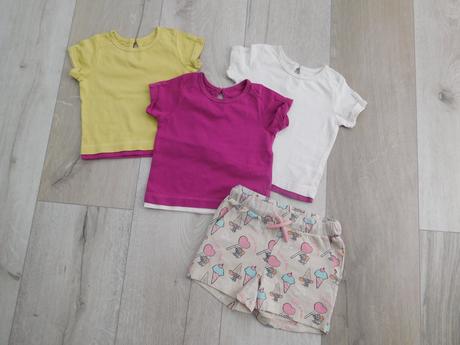 M-tričká pre dievčatko- 3 / 6 mesiacov, bavlnené, 68